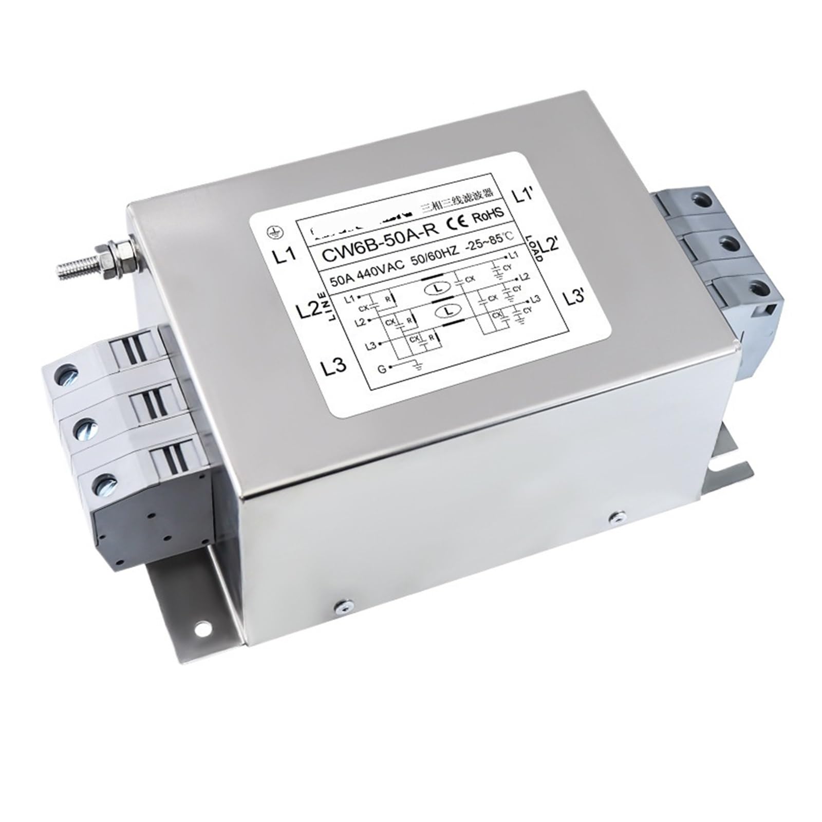 Filtre CA triphasé CW6B-50A-R borne européenne servo-onduleur