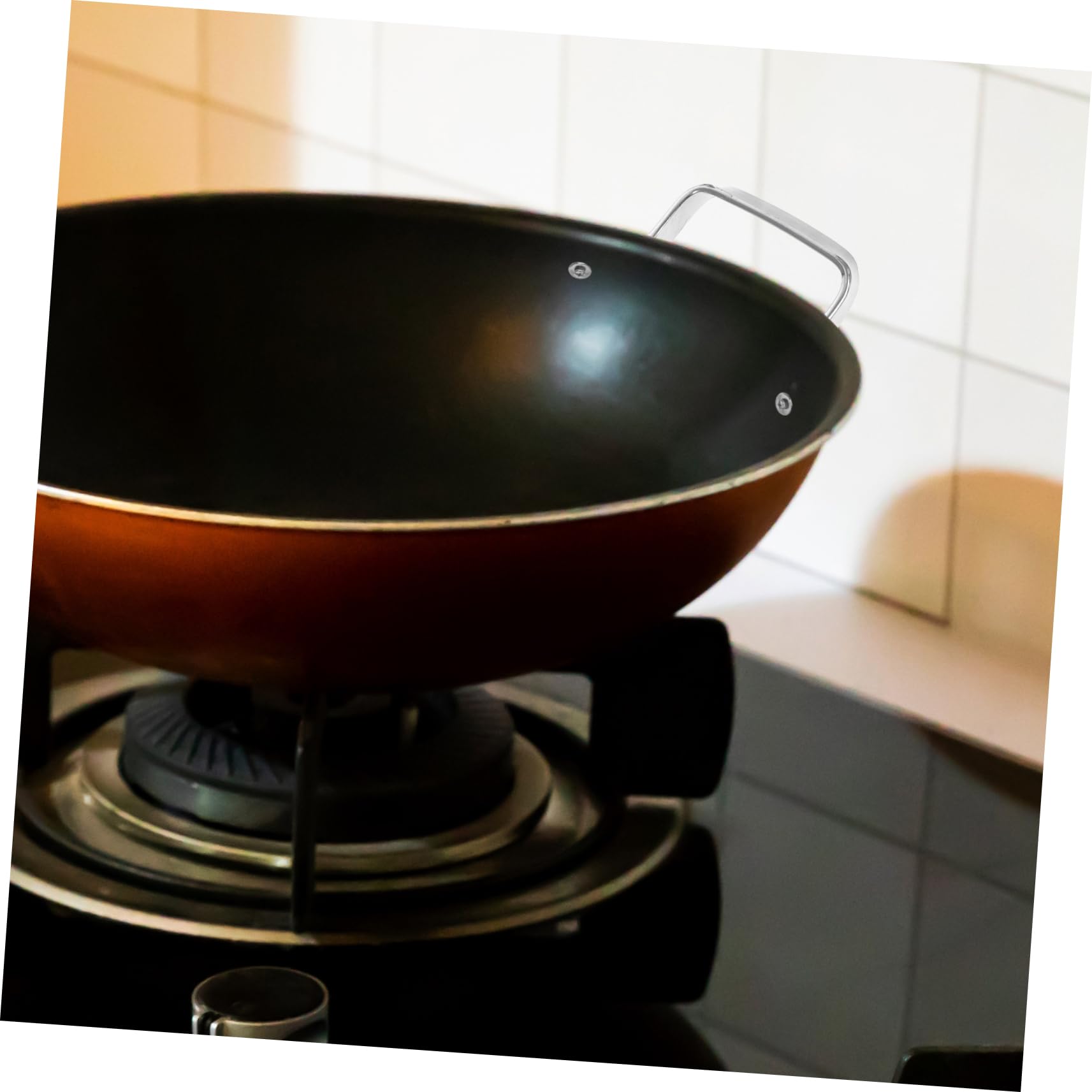 Cabilock 4 Juegos Manija De La Olla Mango De Olla Humeante Mango De Wok Vapor Tapa Protectora Salpicar Aparato De Cocina Mango De Olla De Agarre Cómodo Acero Inoxidable Silver 2 Piezas * 4