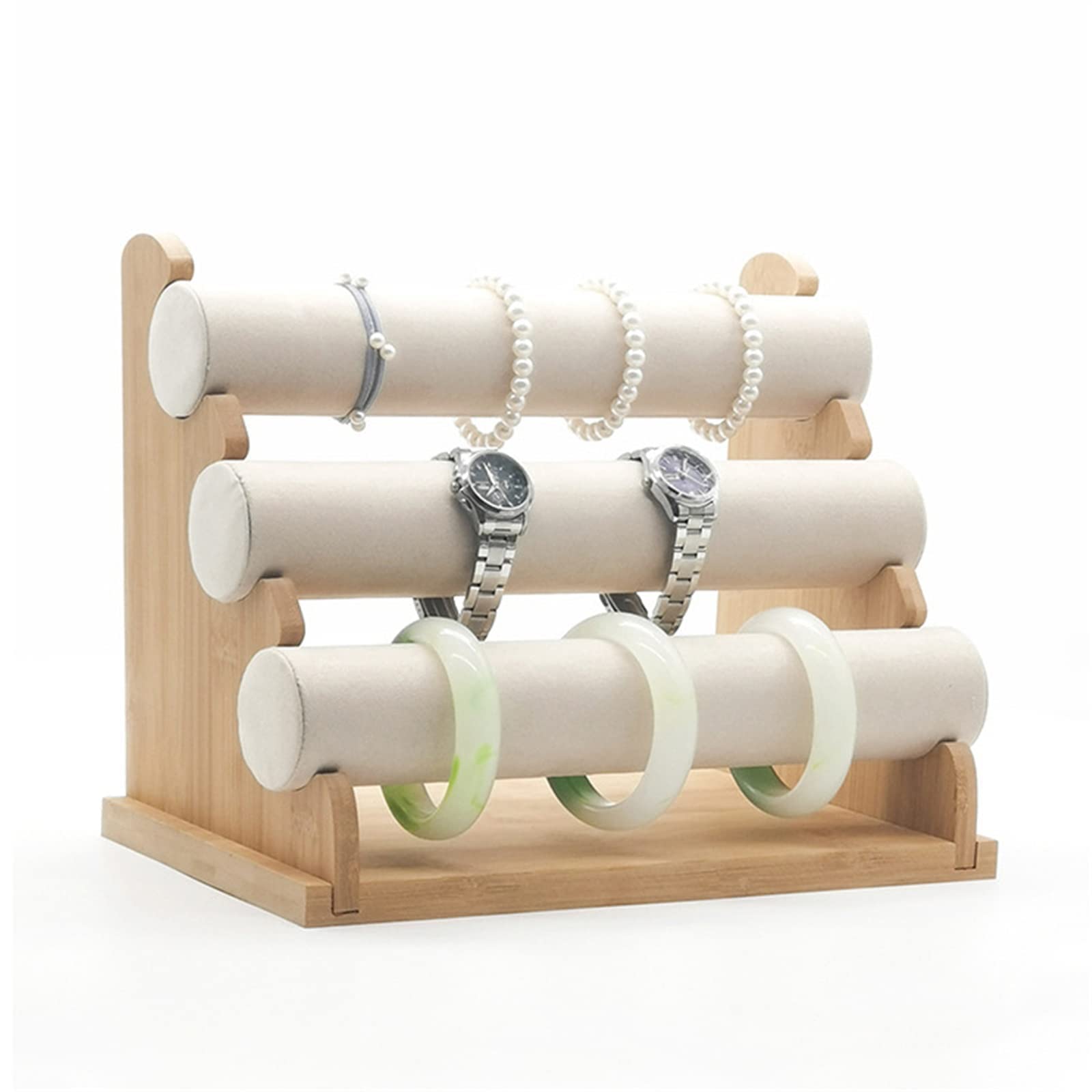 Armband Display Stand Armband Halter Schmuck Display Stand - Schmuck Organizer Standuhr Armreif Bar Halskette Lagerung Organizer Abnehmbare Schmuck Showcase Geschenk for Mädchen und Frauen 3 Tier (wei