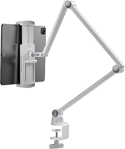 Miniatura 8 de LULULOOK Soporte para iPad, soporte de aleación de aluminio, ajustable para escritorio, compatible con iPad Pro 12.9, Mini, Galaxy Tabs, iPhone 16