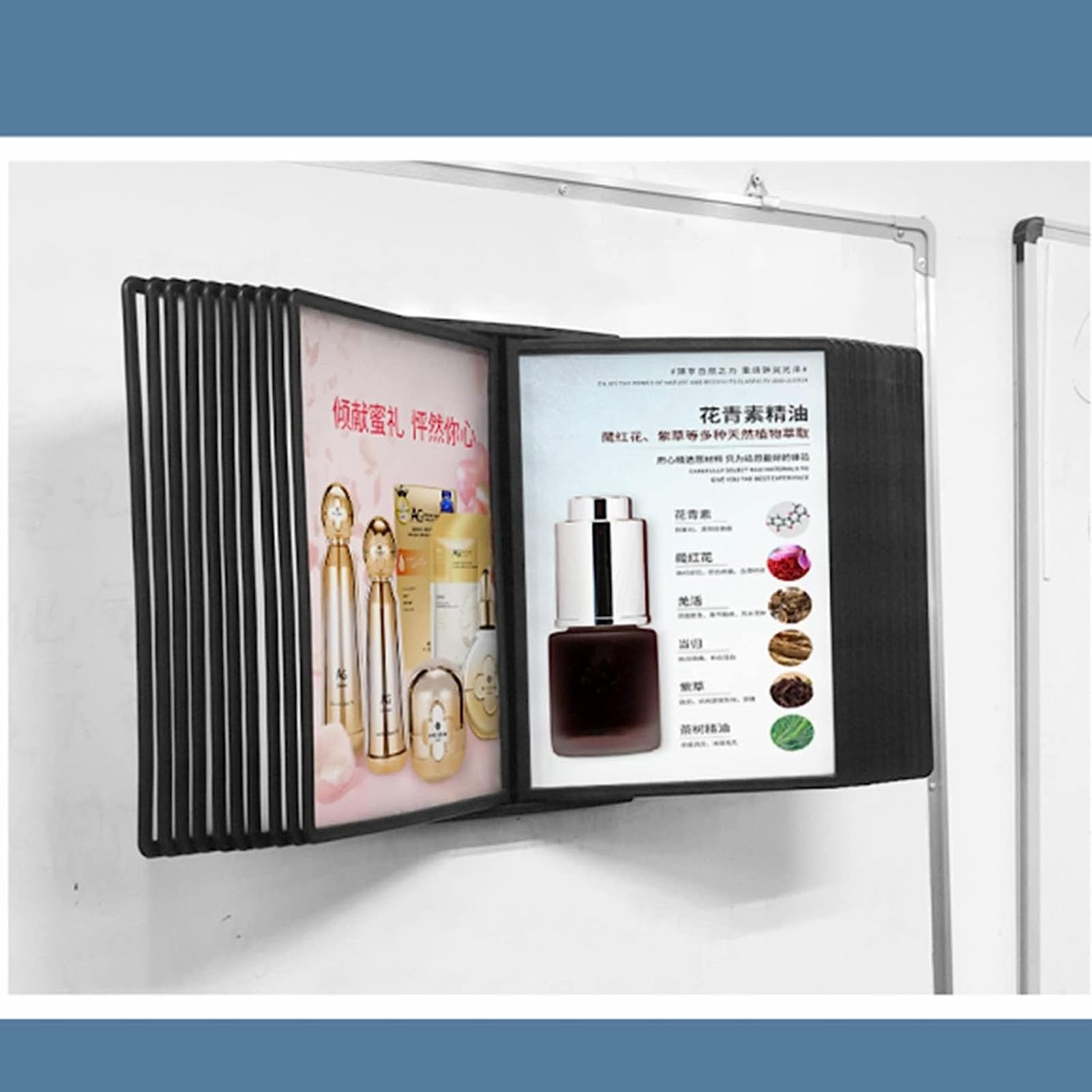 Porta documenti – Organizer da parete, formato A4, 20 pagine, raccoglitore di riferimento per ufficio, PVC e metallo, organizer per documenti da scrivania