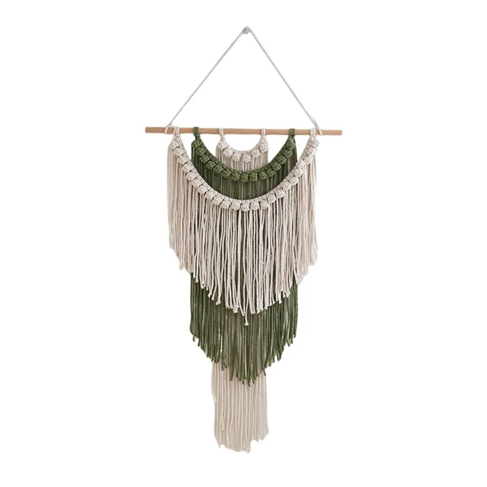 FGUJSUR Tapestry Wall Hanging Macrames Wall Hangings Tapestrys Hand Woven Boho Cotton Rope(Green)
