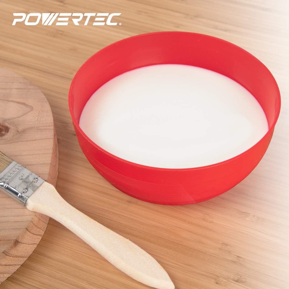 POWERTEC Plastic Mixing Bowl 25 oz 5.9" Width for Arts and Crafts & DIY, Reusable Flexible Bowl for Paint, Plaster, Epoxy Resin, Varnish, Jesmonite - 1 Pack (71126)
