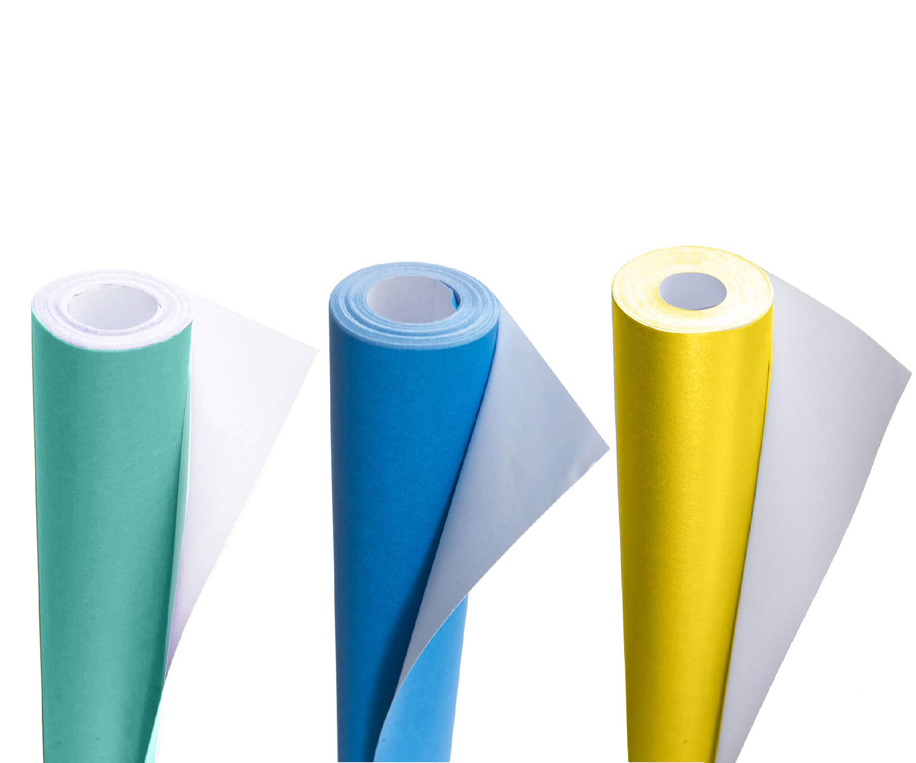 3 Ace Crafts Pack of 3 Display Poster Paper Roll 10m - Paper Perfect Ideal for Gift Wrapping, Art and Craft, Packing, Party Decoration - 76cm Width Approx - Papermint, Azure & Buttercup