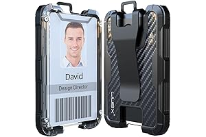 Liugx Carbon Fiber Card Holder / Carbon Fiber Badge Holder for Work Office