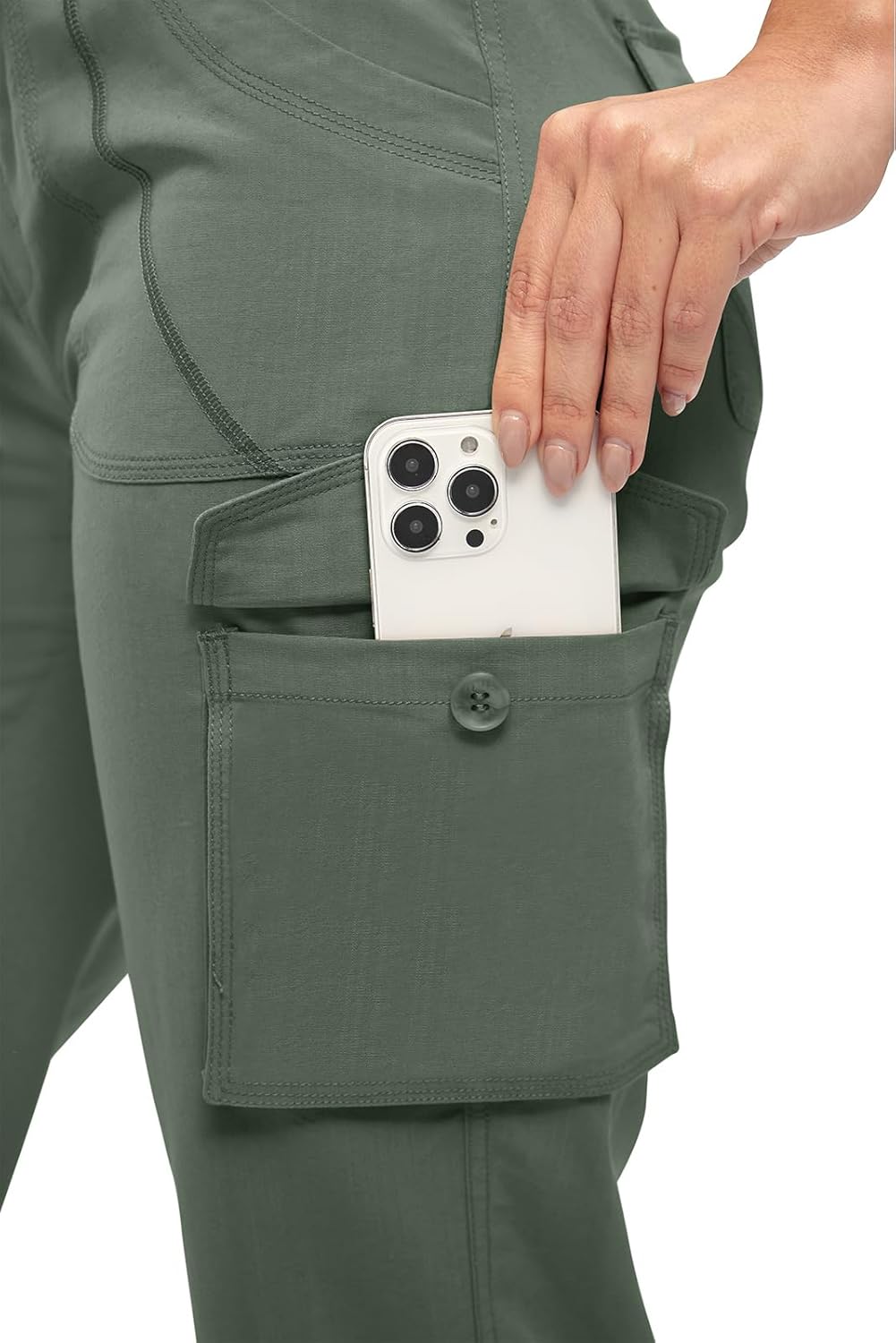 TBMPOY Womens Cargo Capris Lightweight Hiking Pants 6 Pockets Quick Dry Casual Outdoor Trip Loose Shorts Cropped Cotton - Image 5