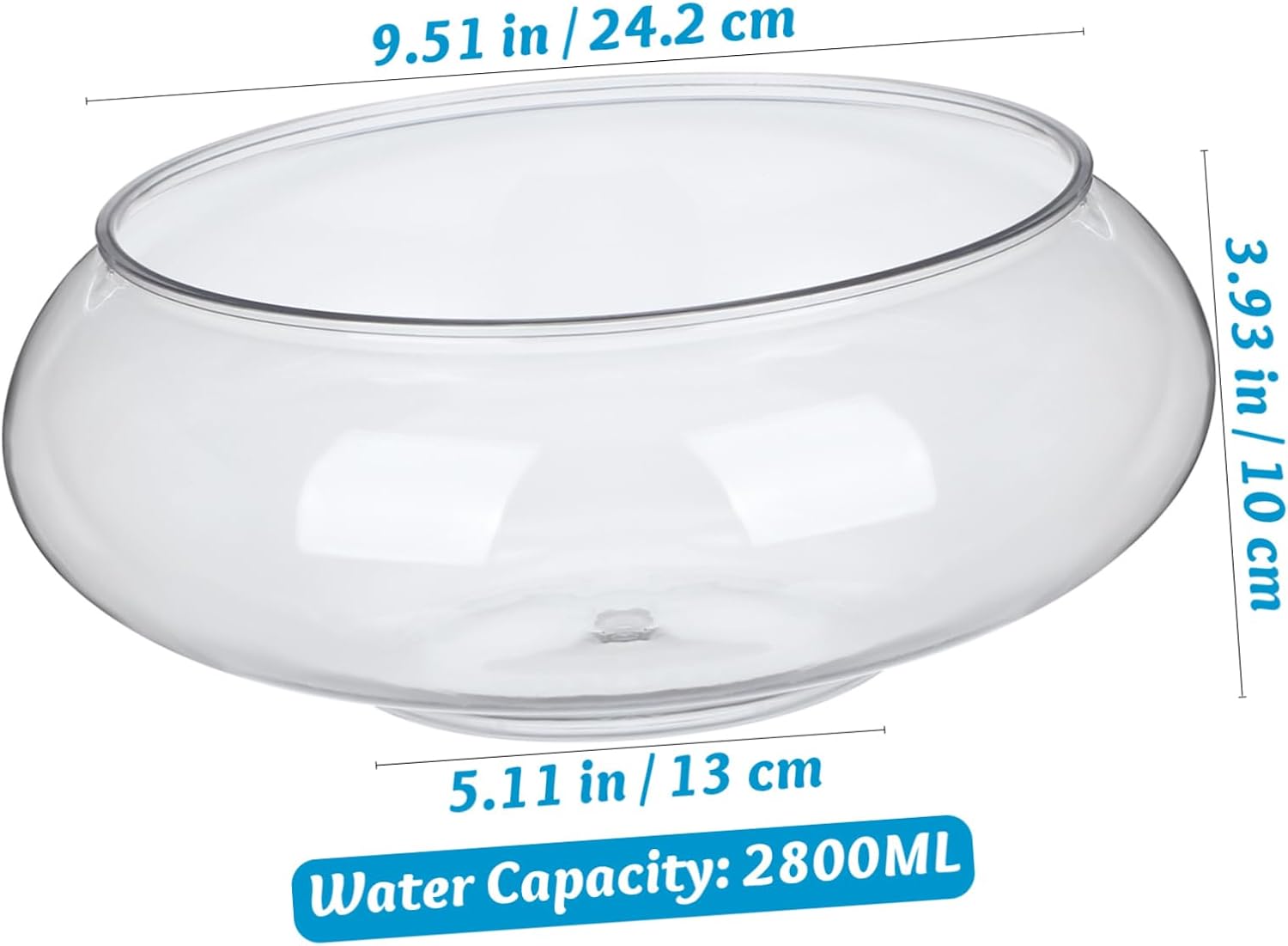 2pcs Transparent Small Fish Tank Round Aquarium Bowls Unbreakable Plastic Goldfish Breeding Box for Office Desktop Home Decor