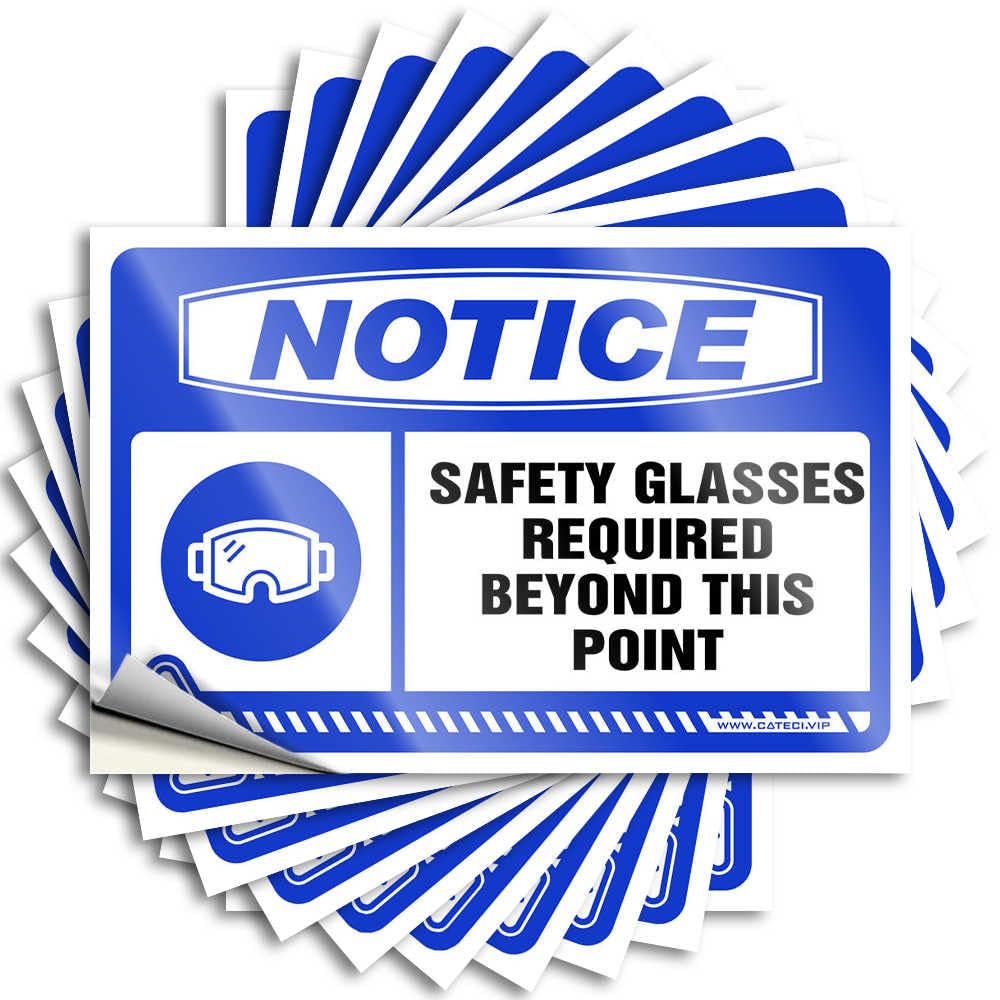 Notice Safety Glasses Required Beyond This Point Water Optical Illusion - Personalized Stickers Self Adhesive Sticker(12X18CM)