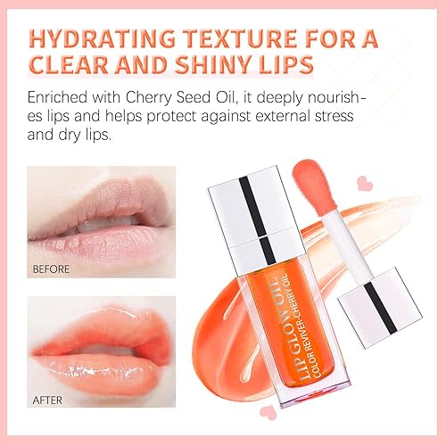 Miniatura 3 de WALULAN 2 unidades de aceite hidratante para brillo de labios brillante transparente antigrietas brillo de labios hidratante húmedo de larga