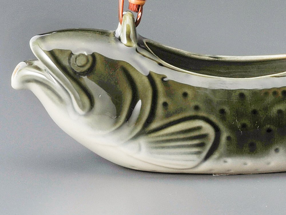 Amazon｜宗峰窯 陶器 酒器 織部吹 イワナ 骨酒 小 400cc 359-36