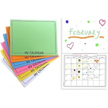 Blank Calendar Books - Make Your Own Scrapbook - Assorted Bright Covers with White Pages - 12 Gridded Months - 8.5 x 11-24 Calendars Hygloss