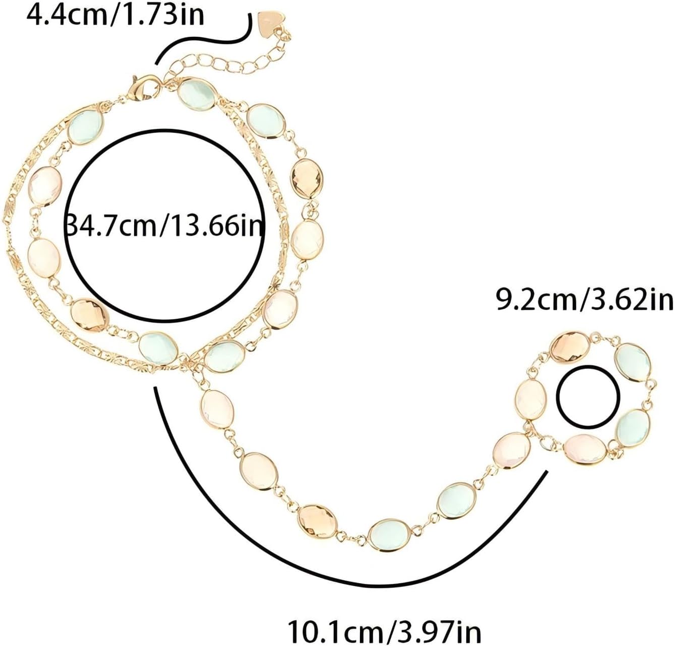 Adjustable Gold Hand & Finger Chain Bracelet for Women, Non Tarnish Dainty Body Jewelry Boho Wedding Stackable Accessories - Image 7