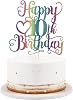 Color Flash Happy 10th Birthday Cake Topper for Boys and Girls - Childrens Party Cake Decorations - Hello 10th Cake Topper - Birthday Party Decorations