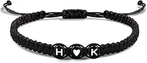 Initial Bracelets for Women Men's Bracelets Gifts for Girlfriend Boyfriend Letter Bracelets I Love You Gifts for Her Him Best Friend Birthday Gift Christmas Jewelry