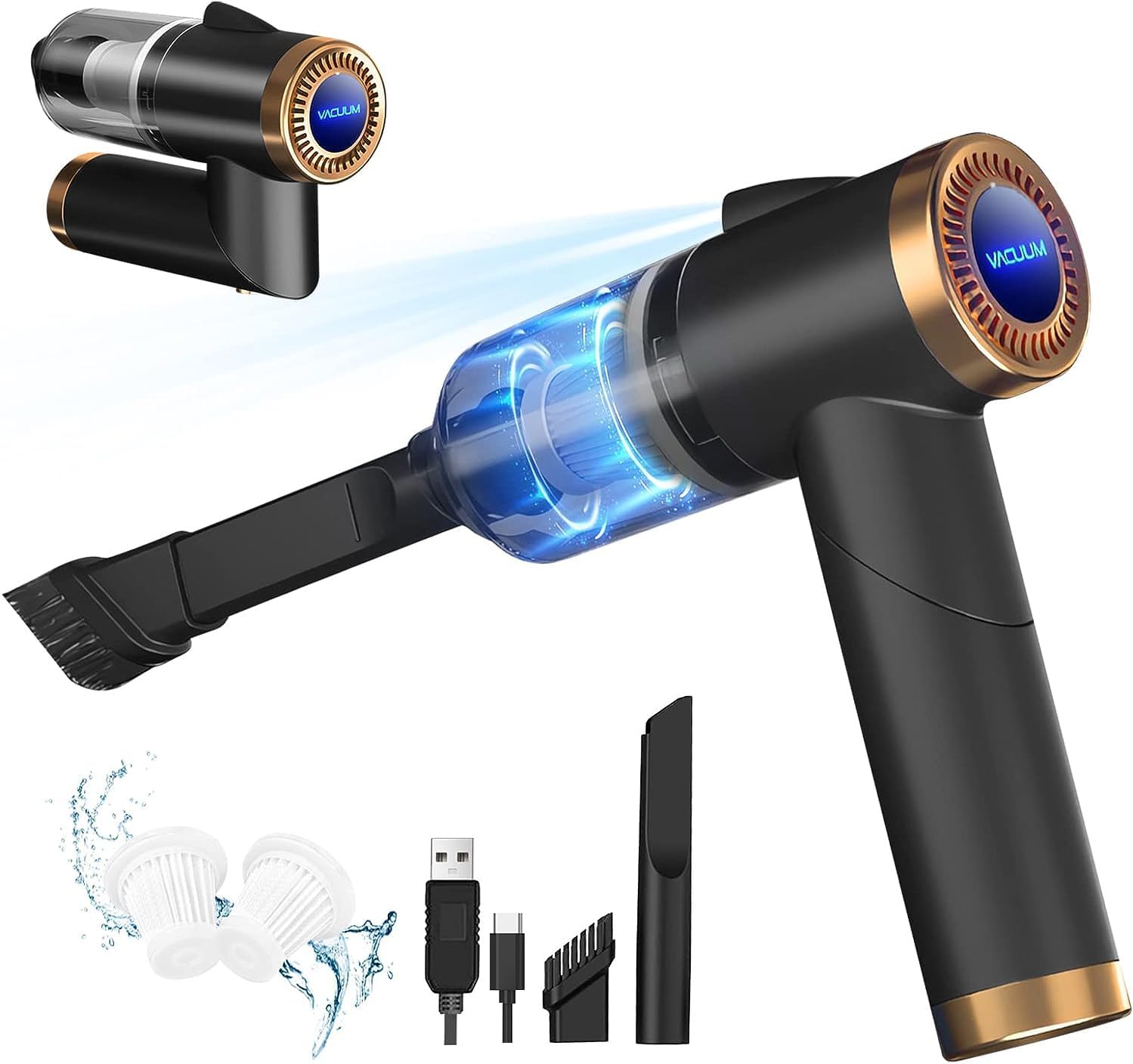 PRETYZOOM Mini Staubsauger Pilzform Orange - Kabelloser Tischstaubsauger