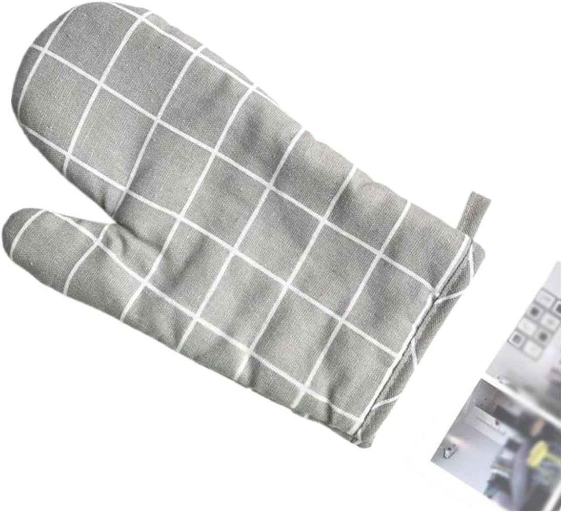 Household Insulated Gloves Kitchen Oven Baking Insulated Steamer Microwave Oven Gloves(Black)