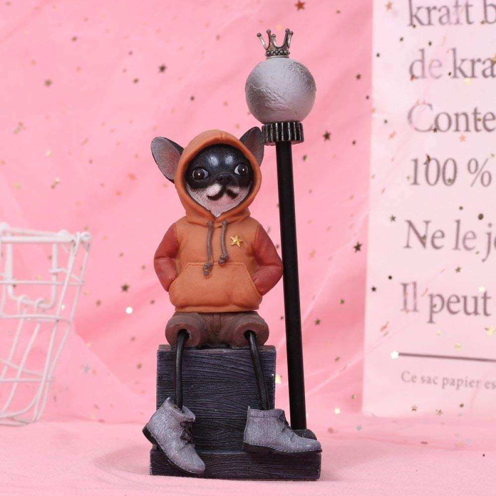 Artisanat pour voiture et bureau : petite statue chien lumière mignon