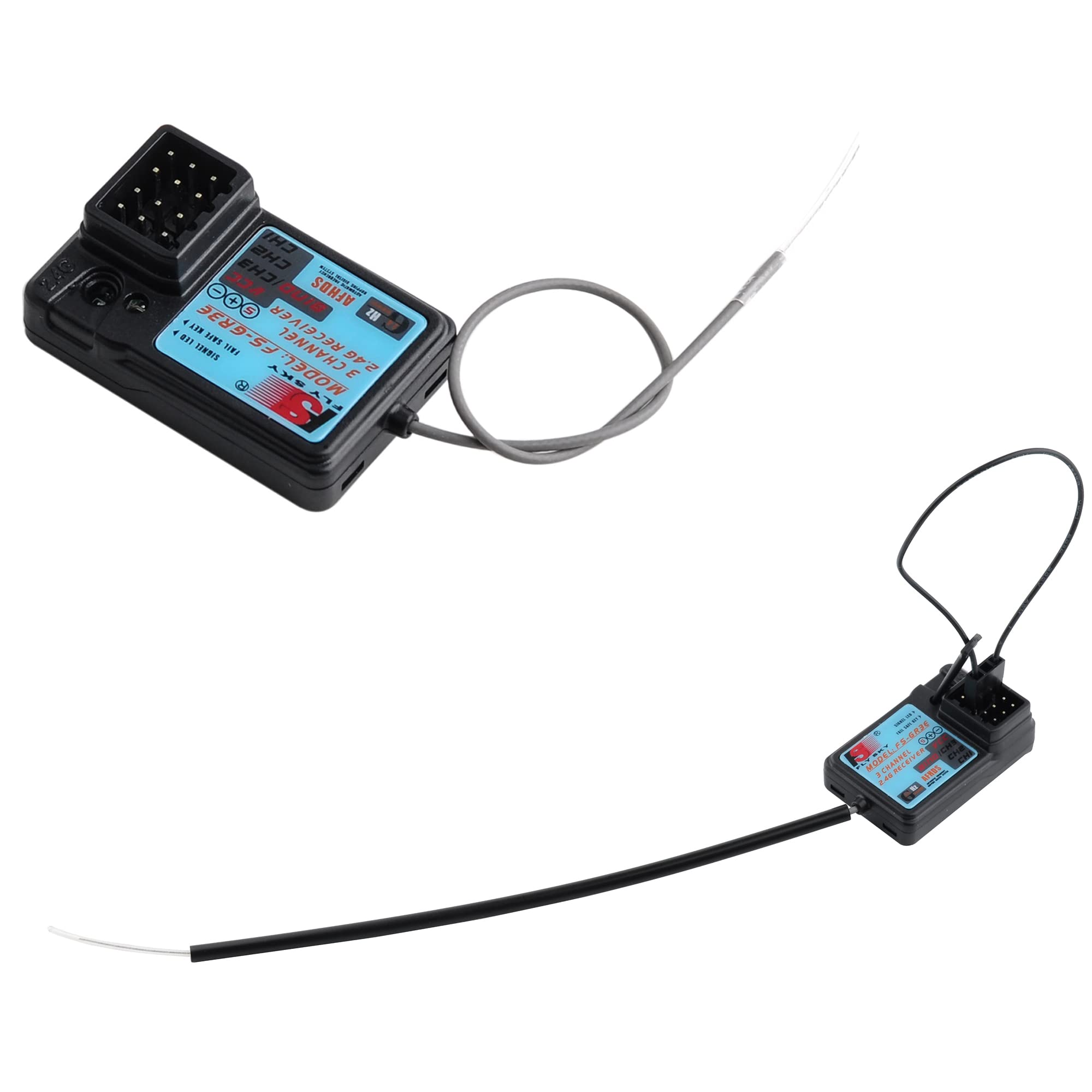 Flysky - Receptor FS-GR3E, resistente al agua, 3 canales, frecuencia 2.4G, receptor de 5 V CC para FS-GT2 FS-GT2B FS-GT3B FS-GT3C FZ-IT4S RC transmisor de barco Geekstory