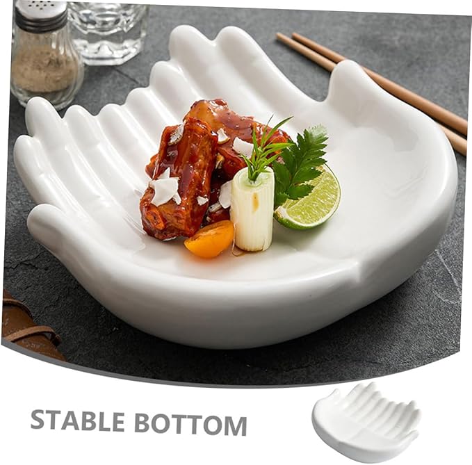 Plato de Cerámica con Forma de Mano para Sushi, Bandeja de Dos Pisos miniatura 4
