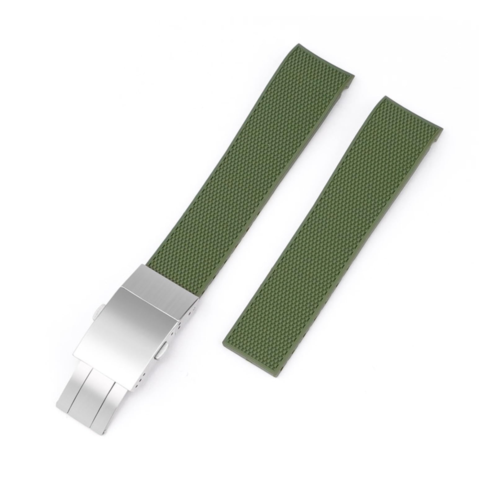 HMFANG Bracelet de rechange de 21 mm compatible avec Longines HydroConquest en caoutchouc avec boucle déployante, accessoire de montre de plongée