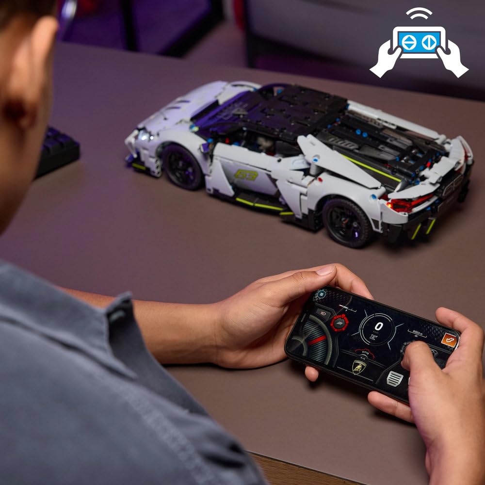 LEGO Technic Supersamochód Lamborghini Revuelto 42214 | Model samochodu, klocki konstrukcyjne, prezent dla fana motoryzacji 10+, zdalne sterowanie, 1135 elementów