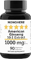 Vista 1 de MONOHERB Extracto de Ginseng Americano 1000 mg - 90 Cápsulas Vegetarianas