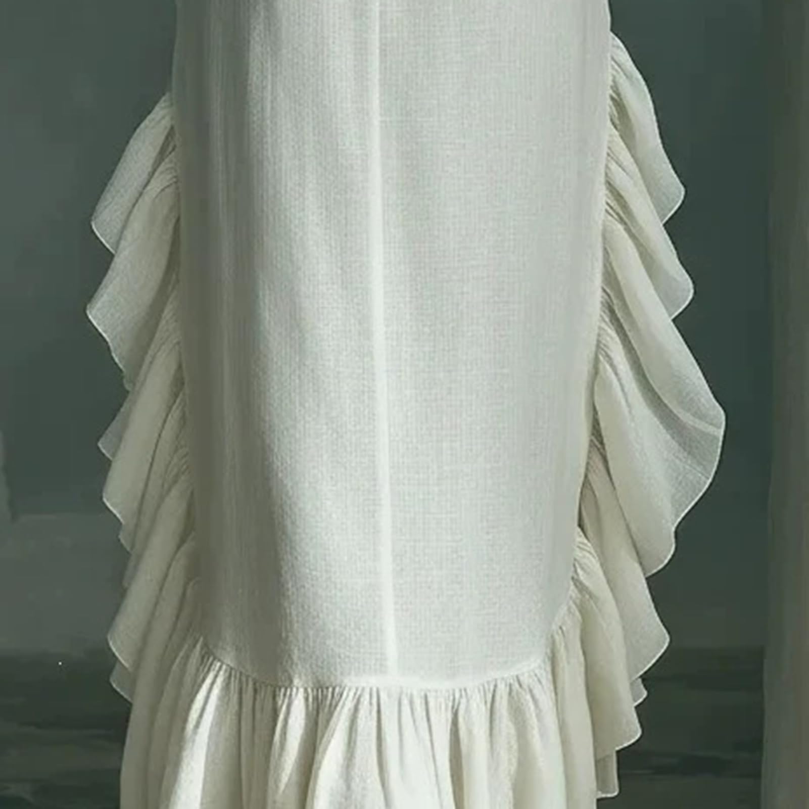 Robe sans manches à col rond pour femme, ourlet froncé, robe trapèze élégante, tenue élégante pour la plage, le bureau, les fêtes et les cocktails