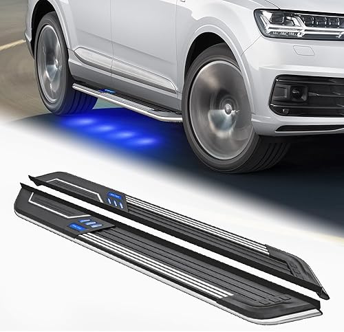 Estribos con luz para Nissan X-Trail Rogue T33 2021-2024 escalones laterales, 2 pedales, barras de escalón, accesorios de coche