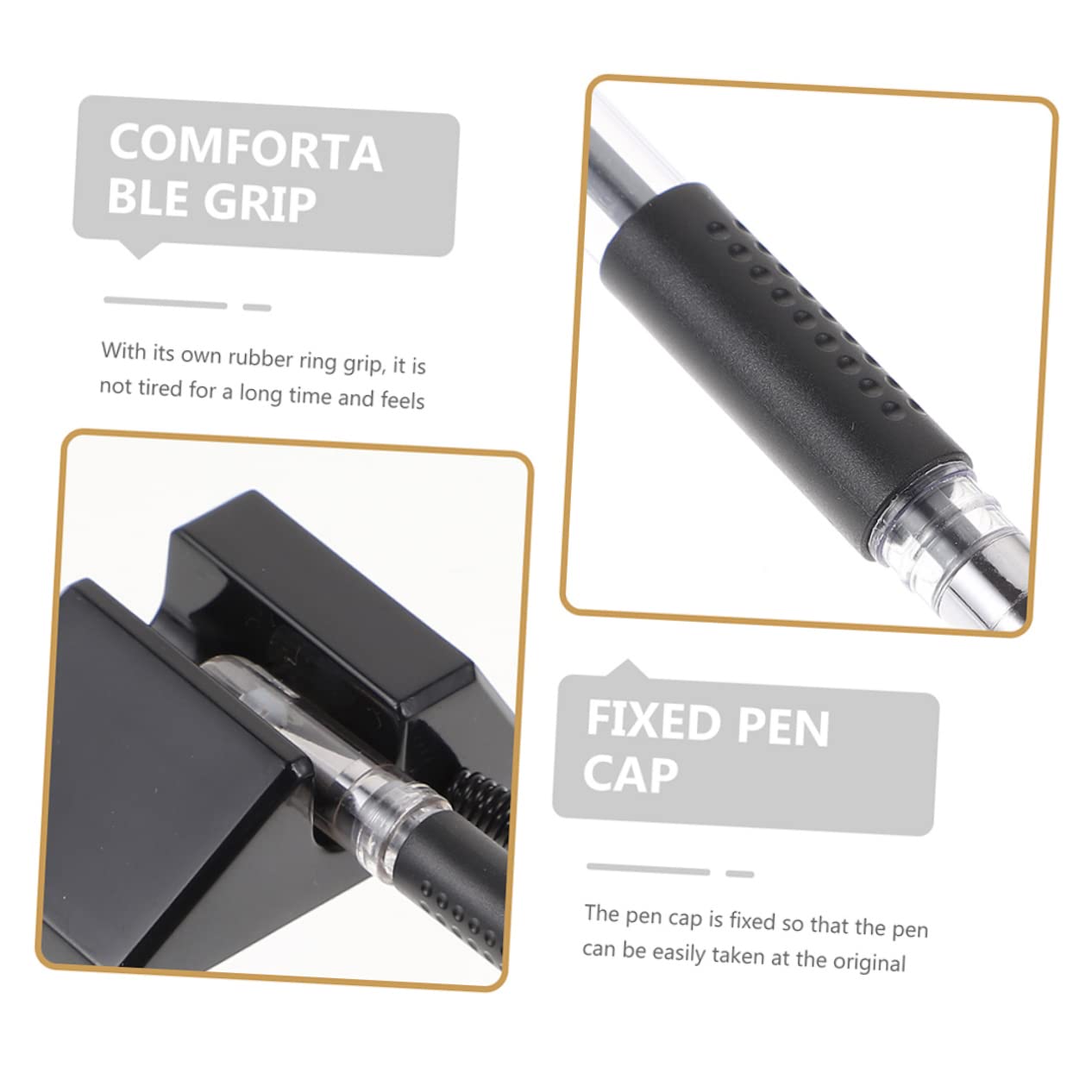 SOIMISS 3 Set Penne Gel Sicure Per Scrivania Reception Penne Da Banco Con Inchiostro Nero Per Hotel Uffici E Sportelli Design Antifurto Per Uso Professionale 4 Pezzi*3