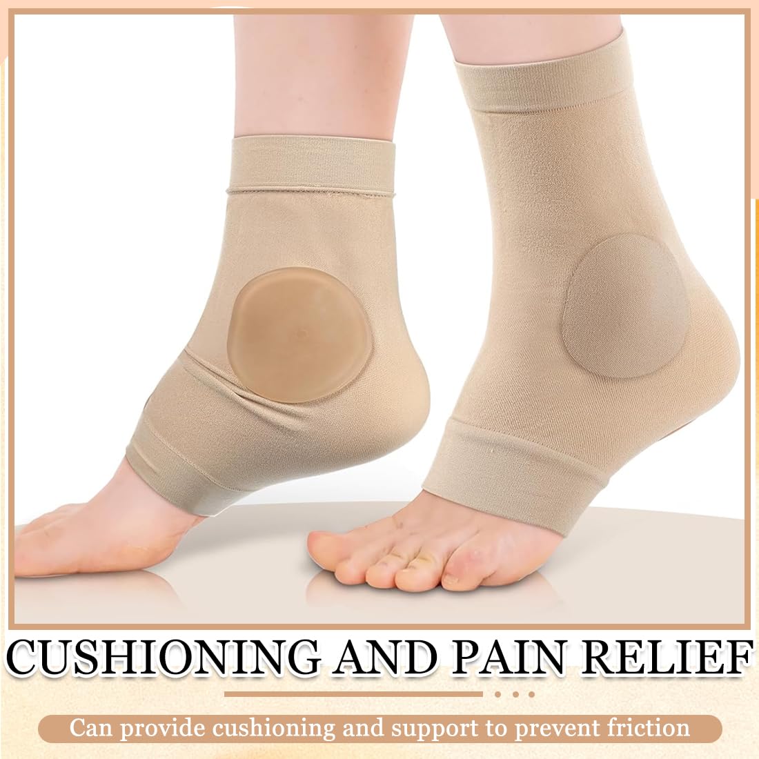 Chaussettes de protection avec coussinet en gel, protège-chevilles pour patinage artistique, ski, hockey, bottes, orthèse, soutien de la cheville - 5