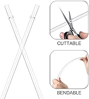 Vista 7 de Paquete de 24 popotes de plástico reutilizables altamente transparentes con 4 cepillos de limpieza, popotes de 10.5 pulgadas de largo, popote