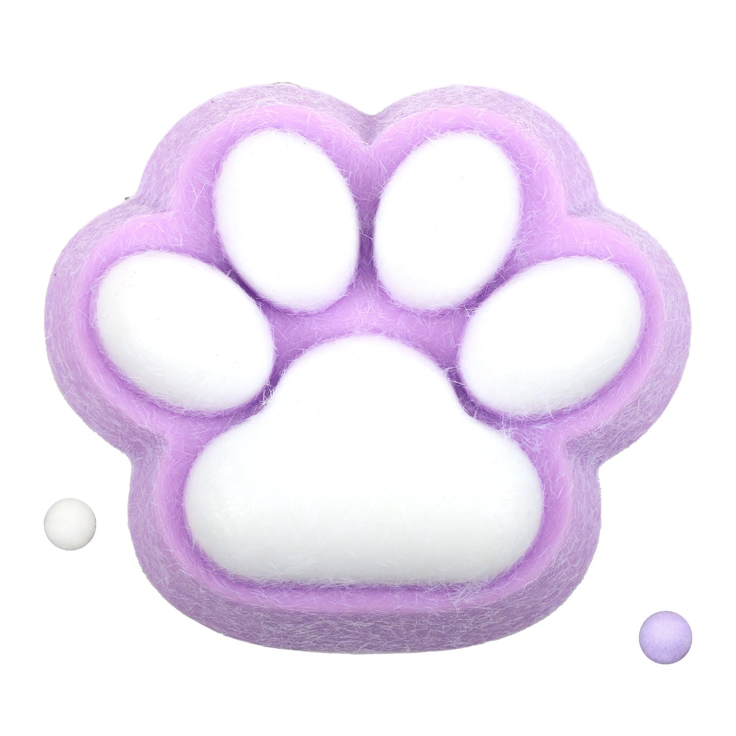 Big Cat Paw Squishy Toys, Taba Squeeze Soft Elastic Large Fidget Kitty Paw with Fur Pinch Fufu Toy Pressure Stress Alleviation Gift for School Office (Purple)