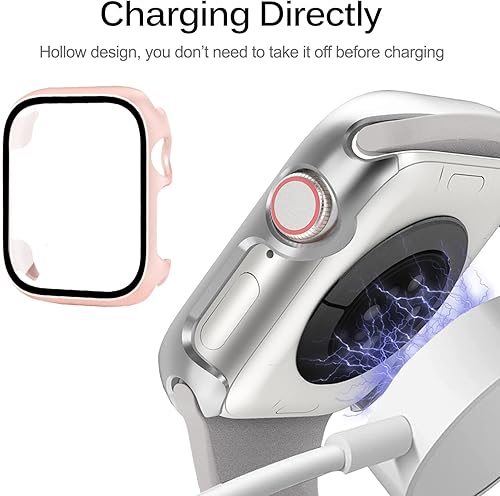 Miniatura 4 de Miimall Funda compatible con Apple Watch Series 8 de 1.614 pulgadas con protector de pantalla de vidrio integrado, policarbonato duro a prueba de