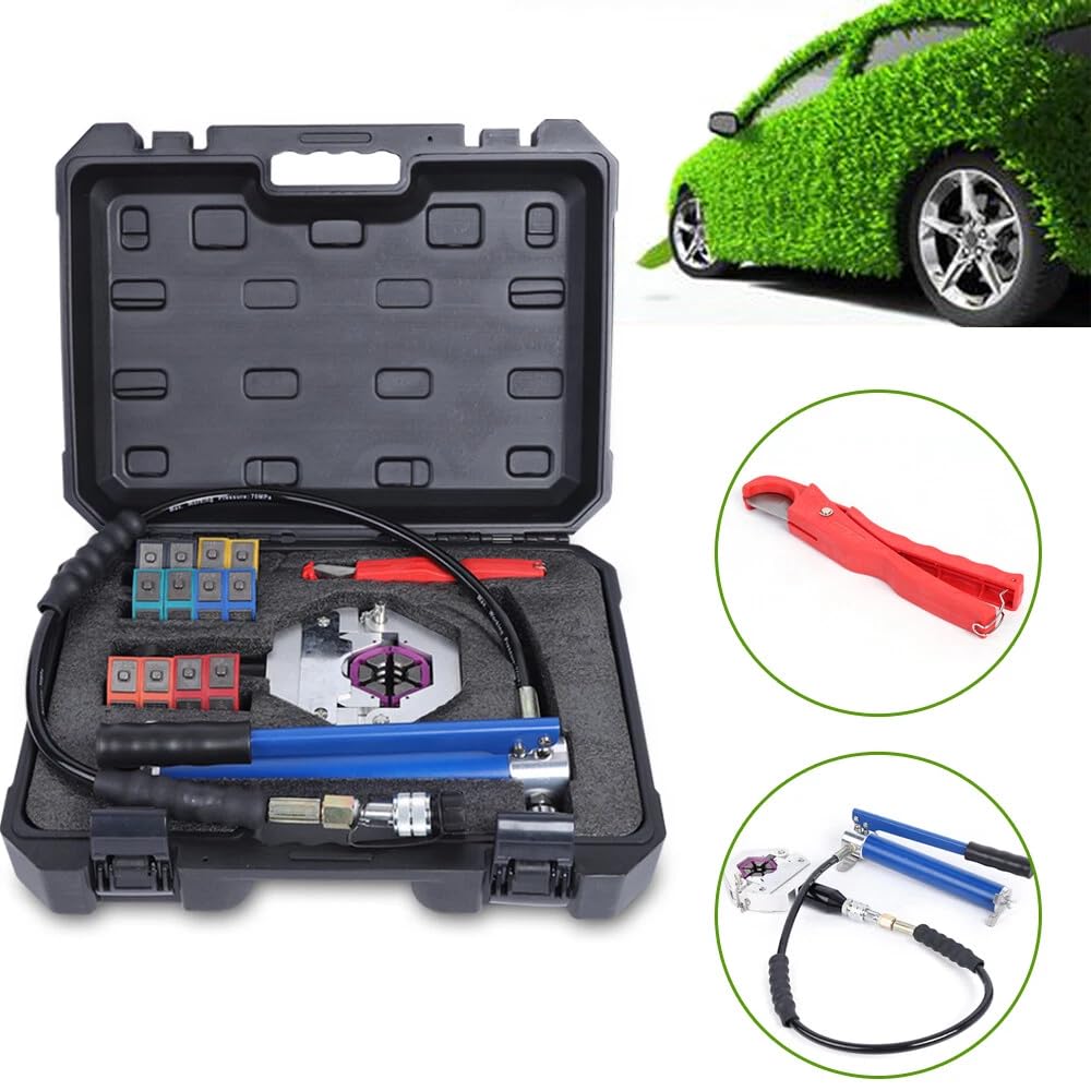 Hydraulische A/C Schlauch-Crimper Manuelle Kit Hydraulikschlauch Crimpwerkzeug Presszange Crimp Werkzeug für Air Conditioning Schlauch Reparatur