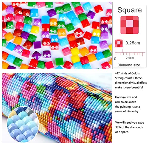 Broderie diamant Jésus et fille 80x110cm kit complet avec strass carrés