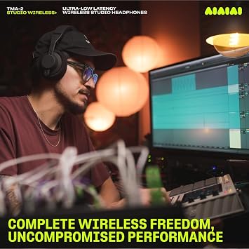 AIAIAI TMA-2 Studio Wireless+ Headphones Over Ear, W+ Link Technology, Fully Modular Construction, Uncompressed Wireless Audio, Premium Memory Foam Cushions, Ergonomic Creator Headband