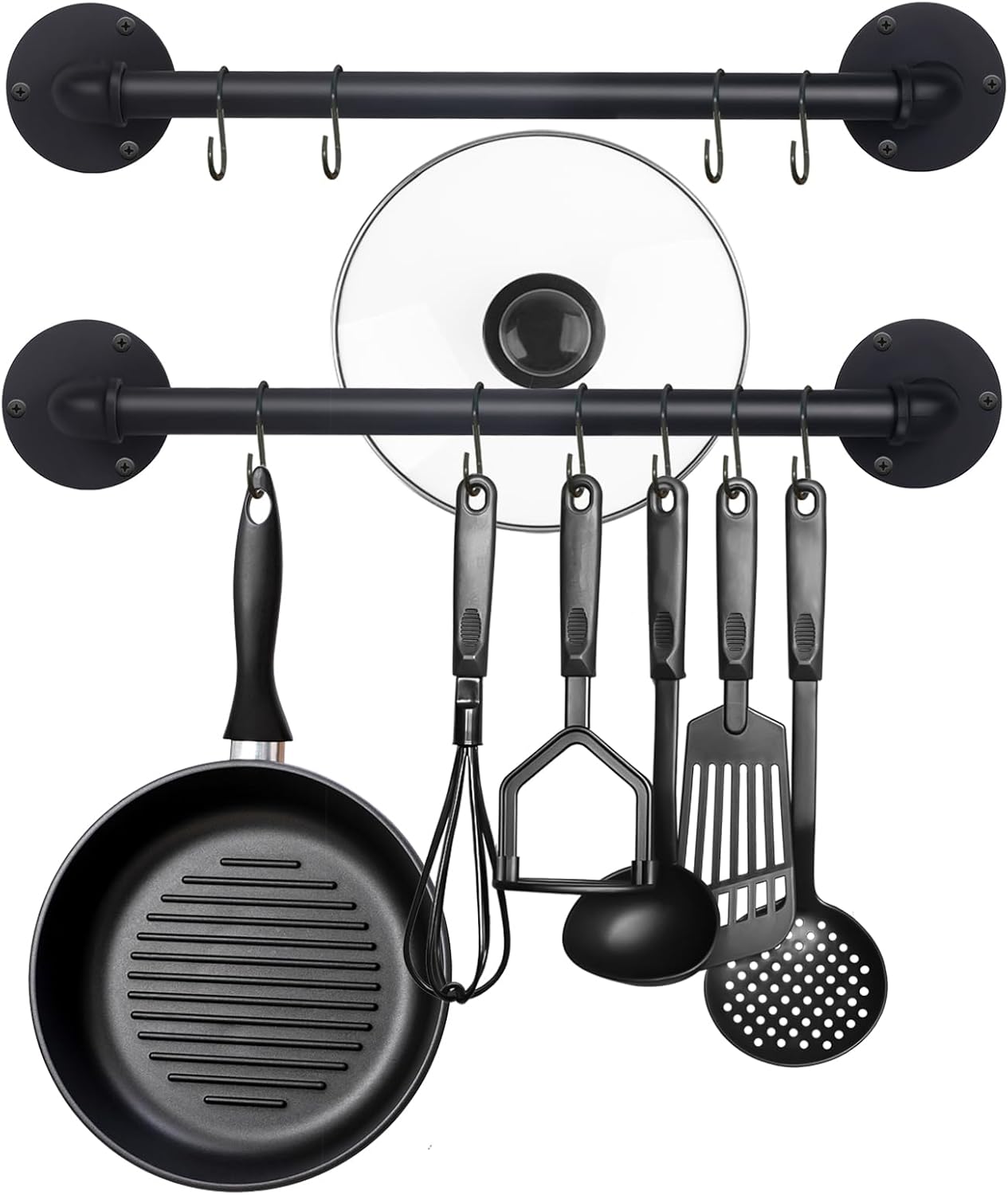 Amazon.com: Aduanbang 21'' Wall Mounted Pot & Pan Rack (Set of 2 ...