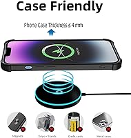 Vista 6 de Cargador MagSafe, almohadilla de carga inalámbrica magnética para iPhone 17/17 Pro/17 Pro Max/Air/16 15 14 13 12 Pro Max Plus mini y AirPods 2 3