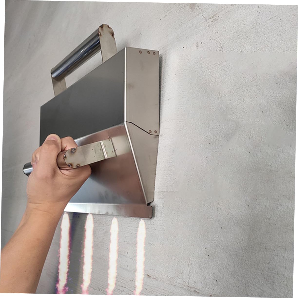 UKCOCO Truelle Enduire Inox Ergonomique pour Finition Plâtre Mur Intérieur Multi-usages Outil Lissage Ciment et Résistant