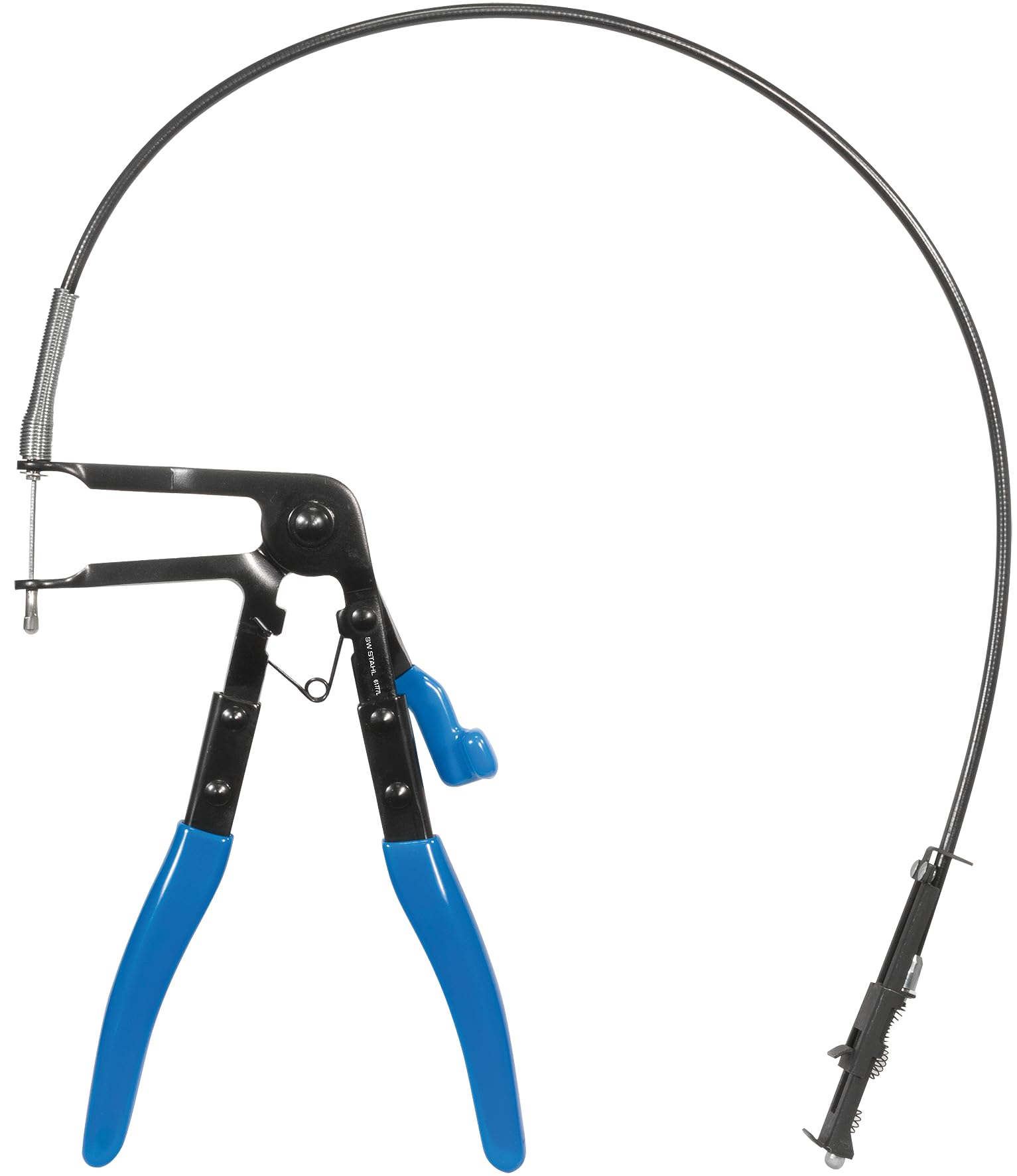 SW-Stahl 61777L - Extractor Mecánico de Alicates de Banda de Primavera | Herramienta para sistema de refrigeración, longitud de 630 mm, extractor flexible para abrazaderas de manguera