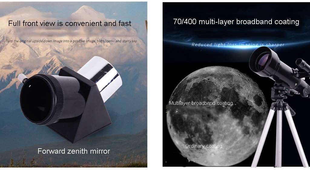 Telescopes for Adults Kids Astronomy Beginners 70mm Astronomical Telescopes with Tripod Refractor Telescope and Carrying