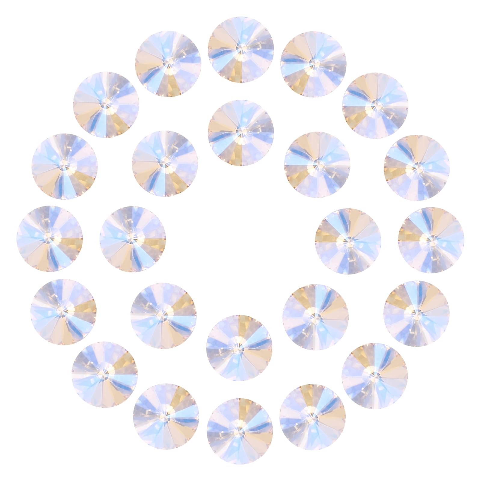 Cristal facetado de 8mm para reparar joyería, decorar tela y broches artesanales