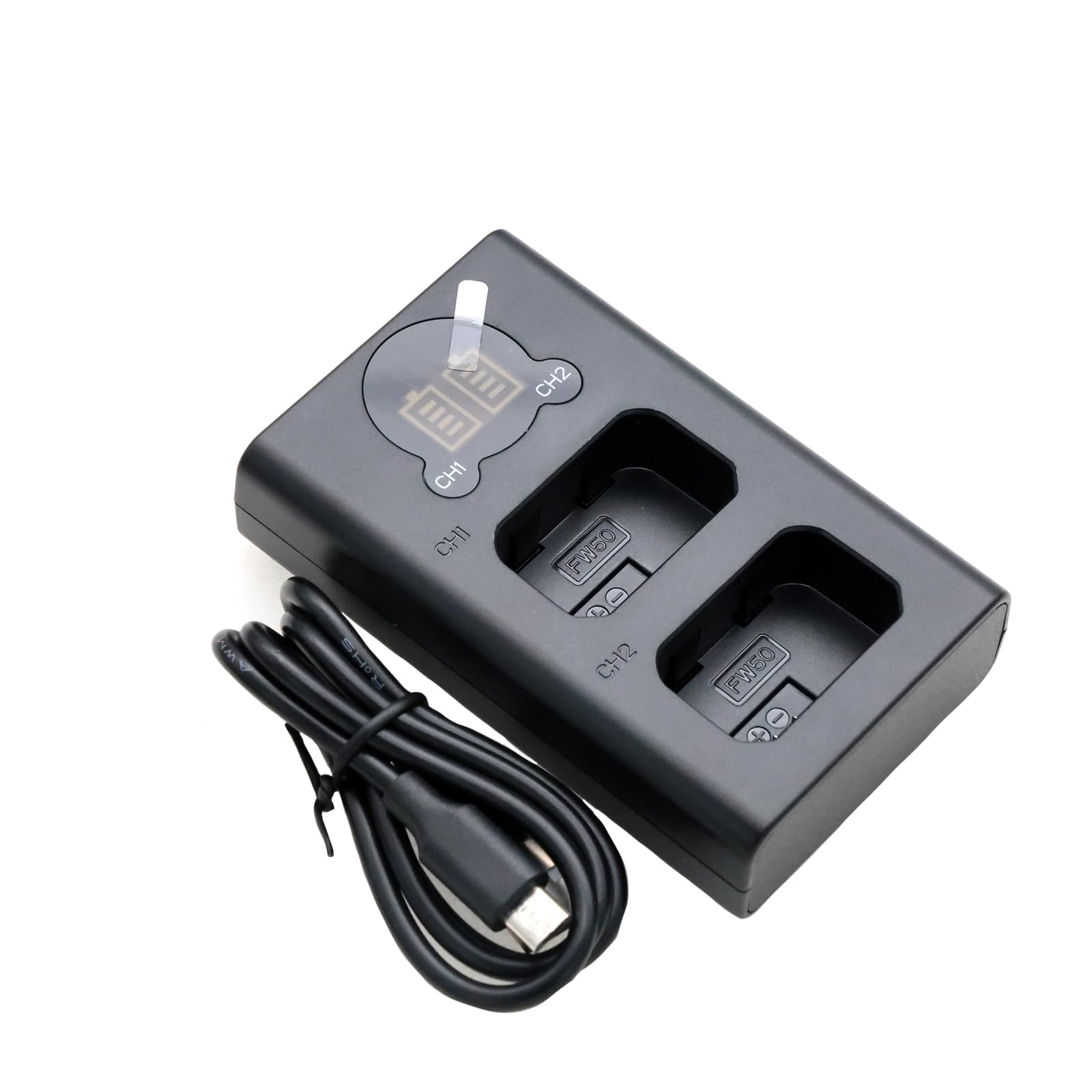 DL-FW50 Fast Dual Charger Quick Charge Portable Power Bank for A5100/A6100/A7s2/ZV-E10, NP-FW50/FZ100/FM500H Battery LCD Display-image-18
