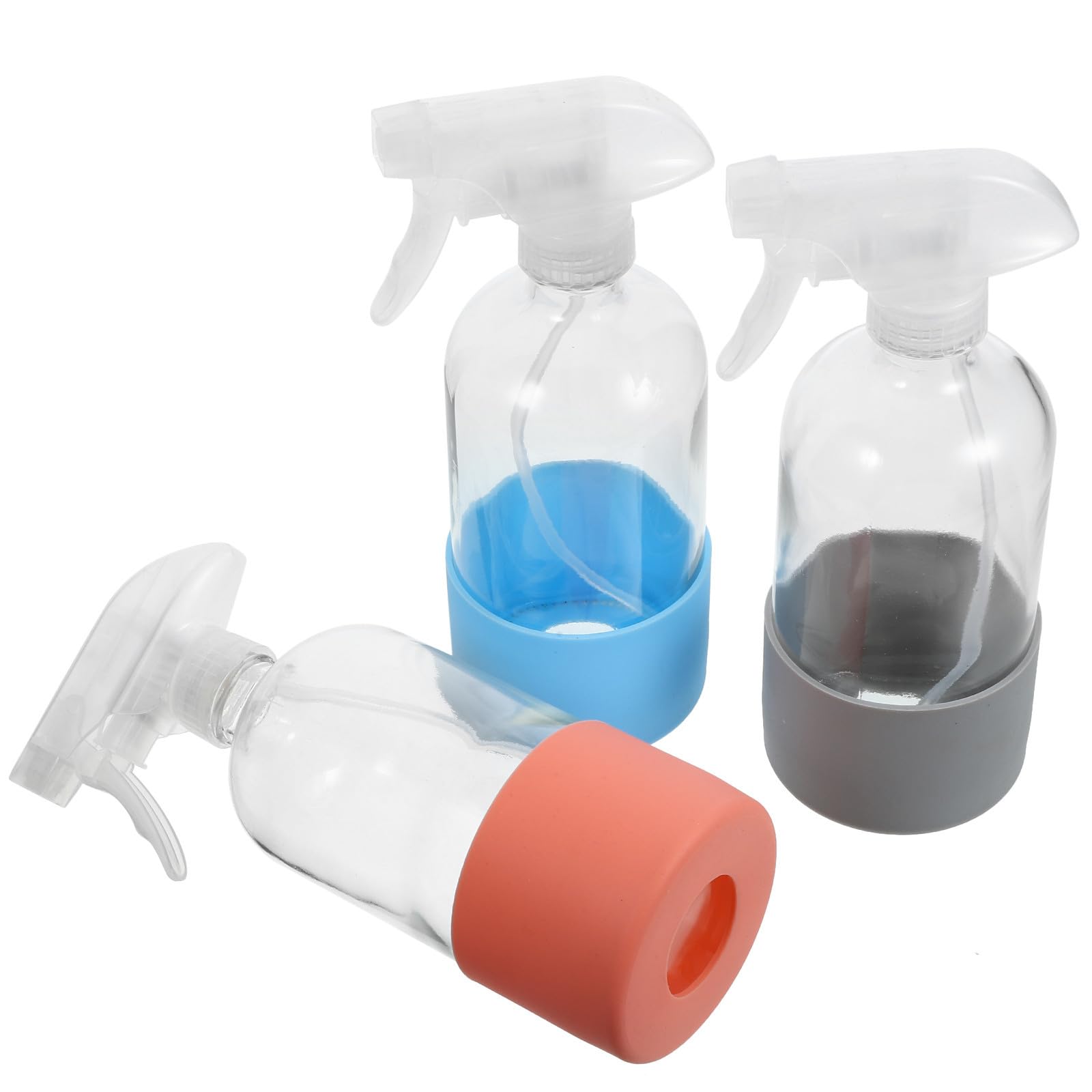 Lot de 3 vaporisateurs en verre avec base en silicone anti-fuite pour nettoyer les plantes, bonsaï, voiture, bureau