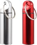 3 Pièces Porte-pilule Porte-clés Conteneur de trousse de médicaments, Imperméable en aluminium portable boîte pour camping en plein air