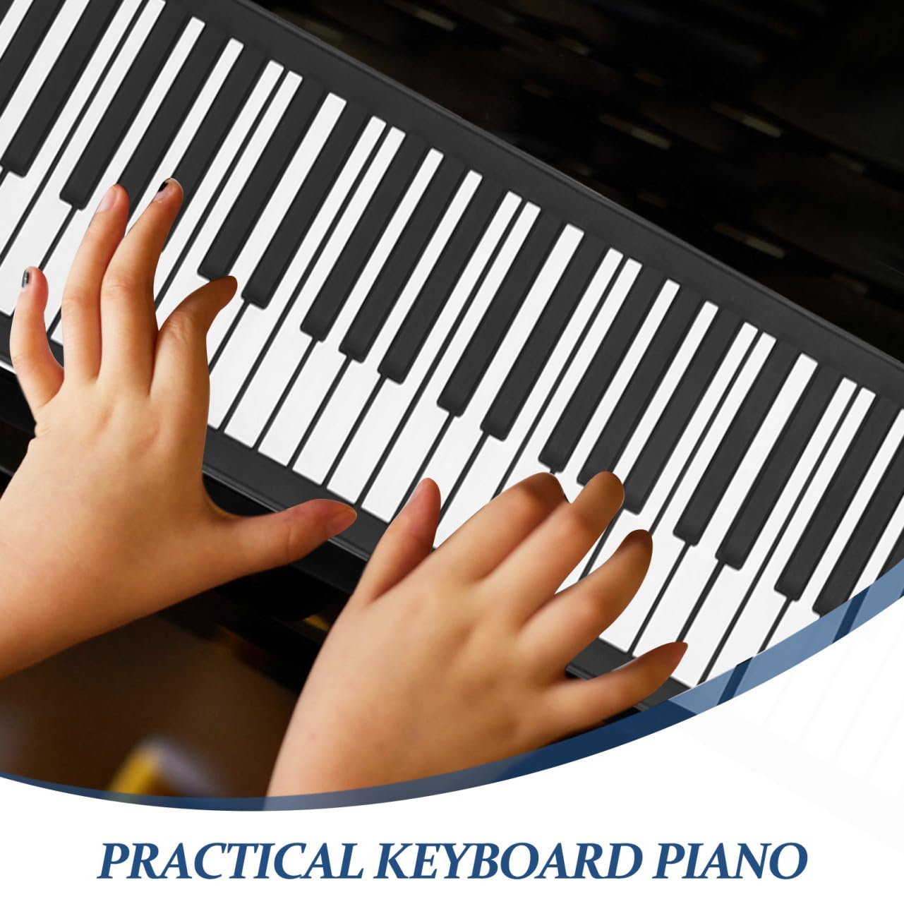 Pianoforte Arrotolabile Elettronico Portatile 61 Tasti per Ragazzo Ragazza | Silicone Nero, 128 Timbri, 1000 Mah Ricaricabile, Accessori Audio, Microfono e Pedale Sustain