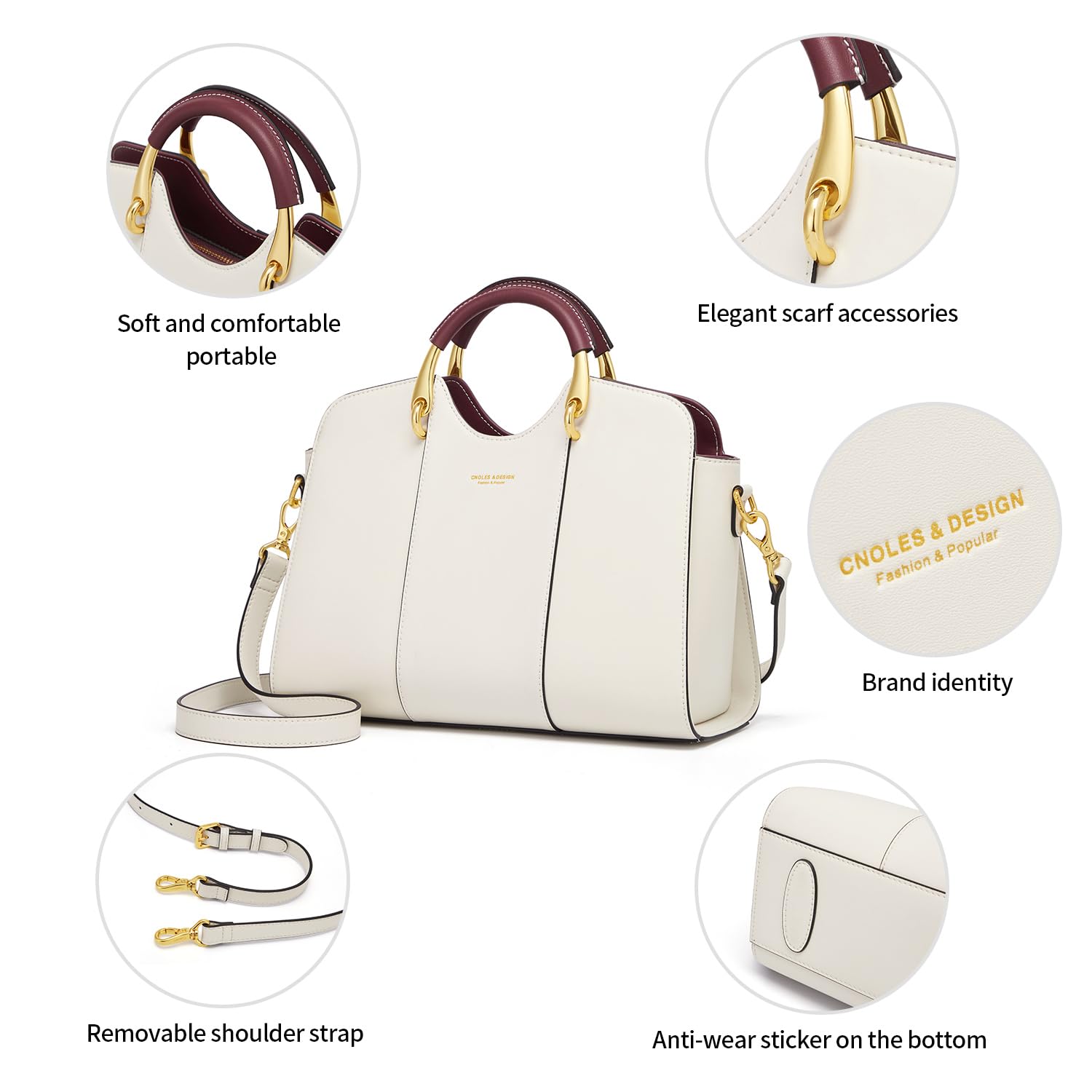 Borsa a mano da donna in pelle, elegante borsa a tracolla – con manico retrò e tracolla – tutti i giorni alla moda lavoro città