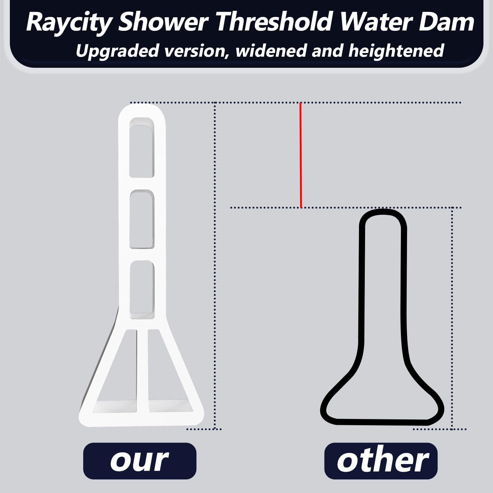 Raycity Shower Water Dam - Block Water Overflow -3 Raycity Shower Water Dam - Block Water Overflow -3