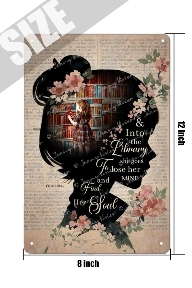 Amazon.com: Zomyto Vintage Metal Tin Sign Books Into The Library