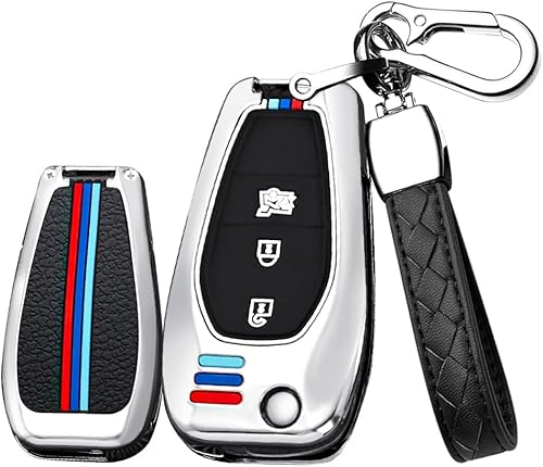 HIBEYO Aleación + TPU doble protector plegable llavero cubierta para Chevrolet Cruze Onix AVO Trailblazer Spin GM Prism Colorado cobalto Cruz